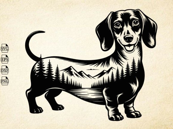 Download Dachshund Nature Scene SVG, Dog Svg - Premium Resources