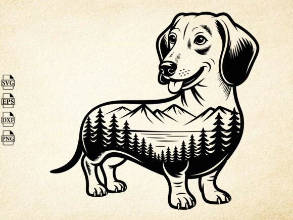Download Dachshund Nature Scene SVG, Dog Svg - Premium Bundle