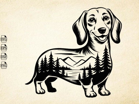 Download Dachshund Nature Scene SVG, Dog Svg - Premium Resources