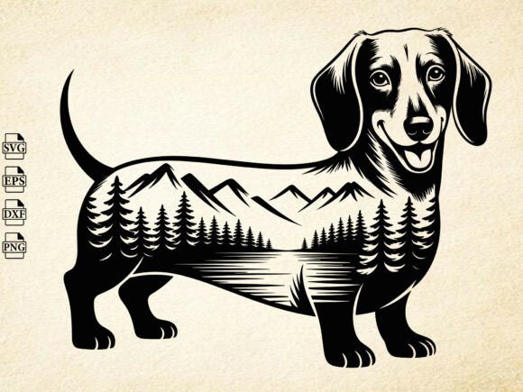 Download Dachshund Nature Scene SVG, Dog Svg - Premium Resources