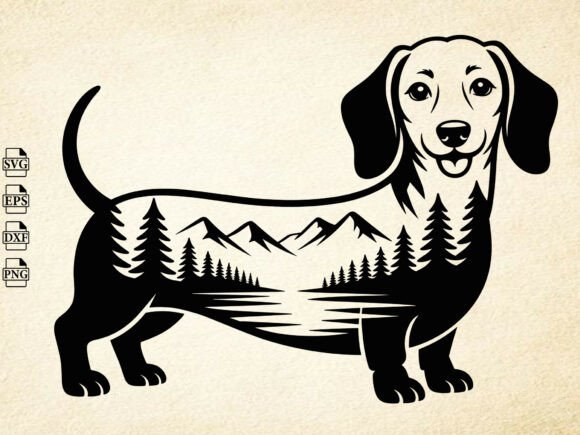 Download Dachshund Nature Scene SVG, Dog Svg - Premium Resources