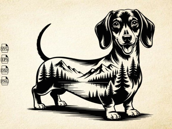 Download Dachshund Nature Scene SVG, Dog Svg - Premium Resources